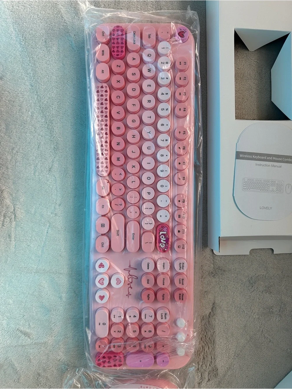Wireless Keyboard and Mouse Combo - Pink